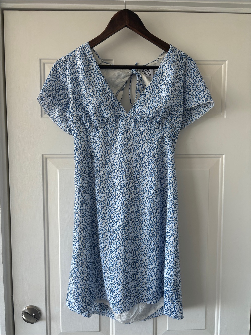 Princess Polly Light Blue Floral V-Neck Mini Dress